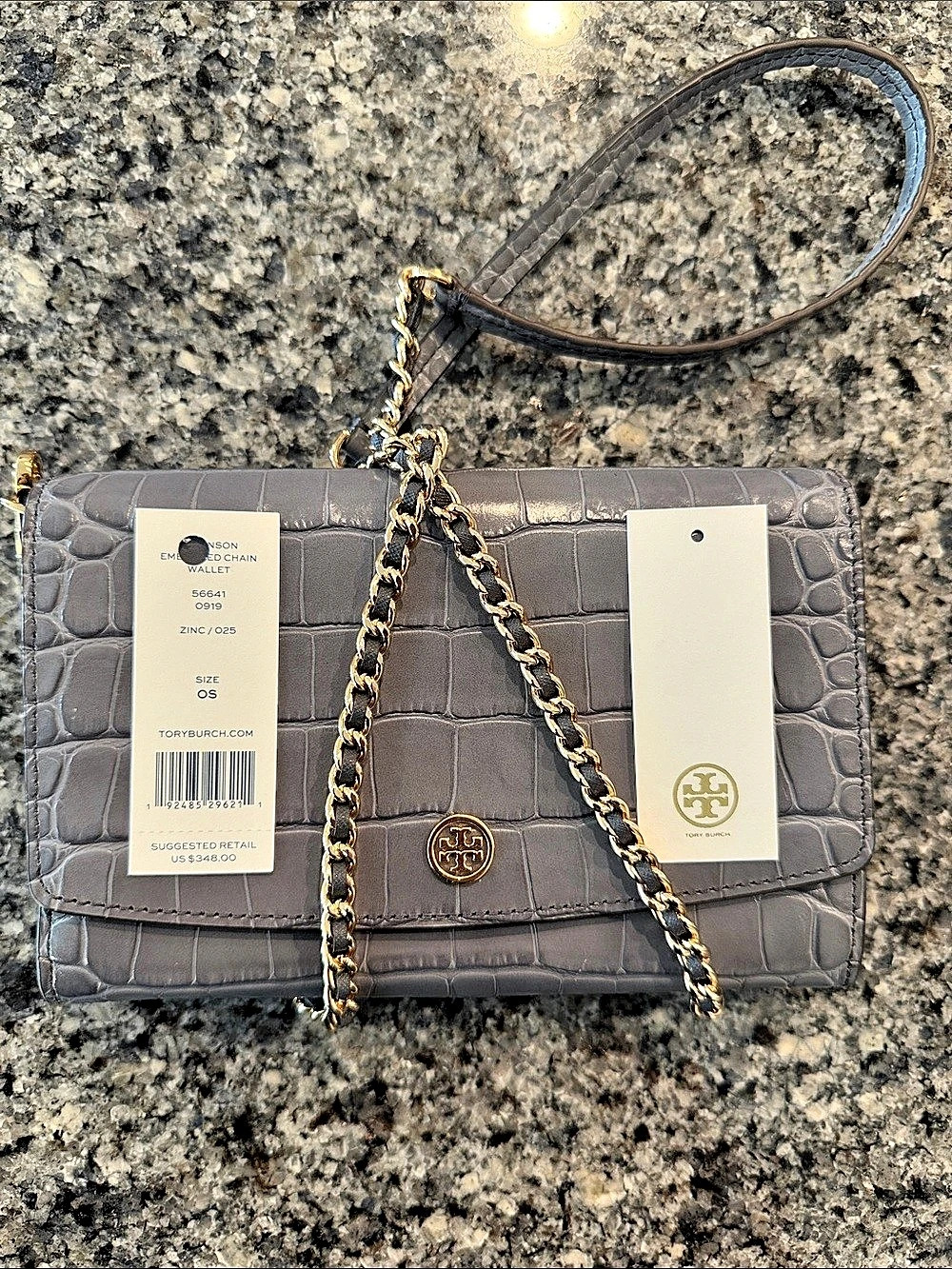 Tory Burch Robinson Small Convertible Shoulder Bag Crocodile-Embossed Shoulder